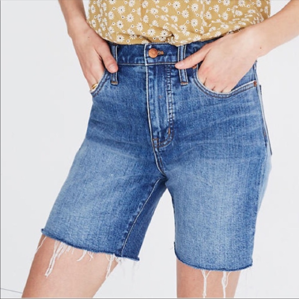 MADEWELL High-Rise Denim Mid-Length long Shorts 26